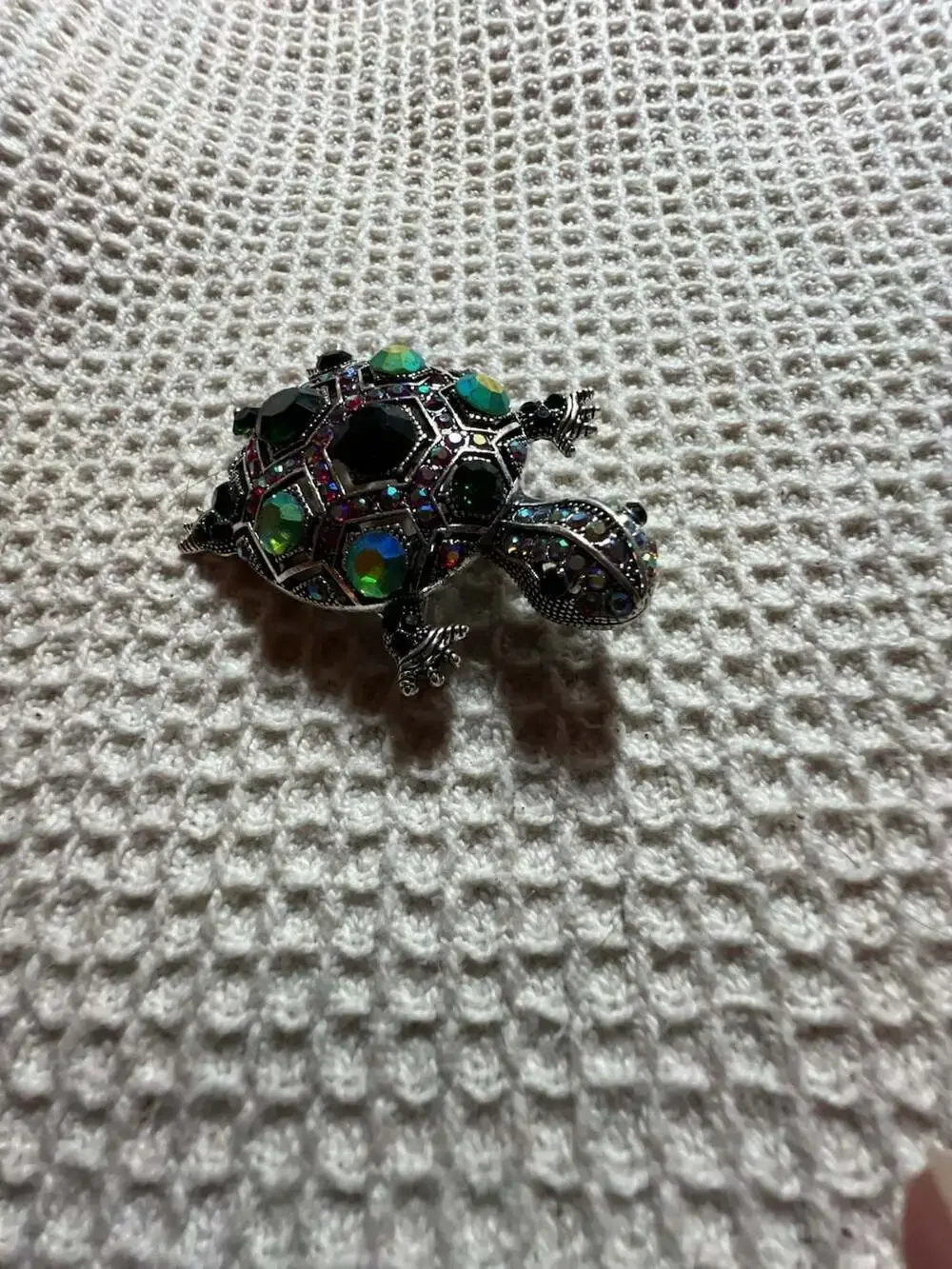 Large Rhinestone Turtle Brooch: Vintage Style Tortoise Pin - UK